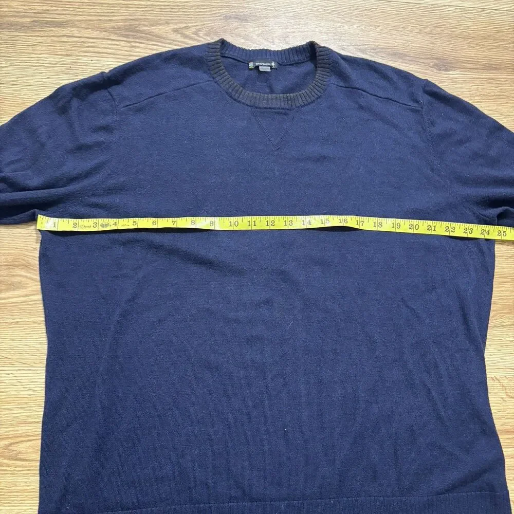 Smartwool Sparwood Sweater Mens XL Many Blue Crewneck Merino Wool Blend Pullover